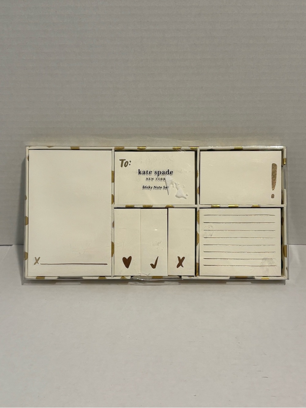 kate spade Cream and Gold Sticky Note Set
